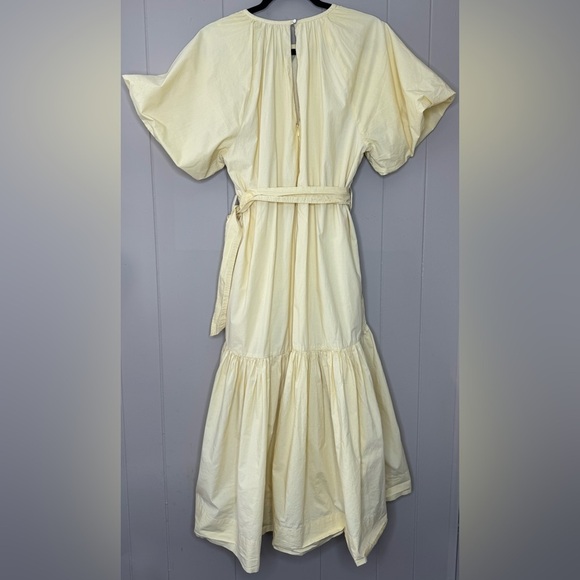Eudon Choi RTR Cotton Tiered Puff Sleeve Poplin Dress W/ Pockets Womens Size 12 - Picture 4 of 16